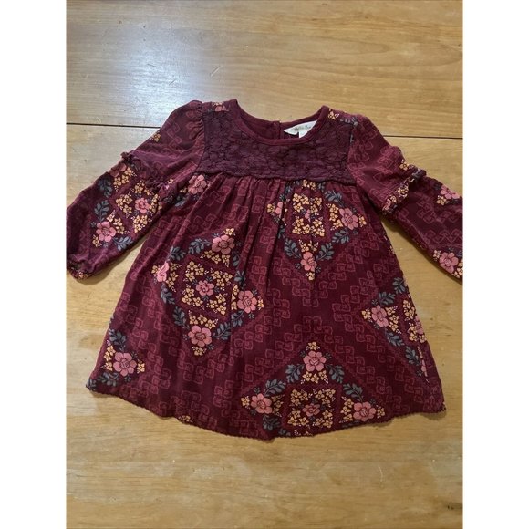 Matilda Jane Burgandy Knit Long Sleeve Dress Size 4 - Picture 1 of 10